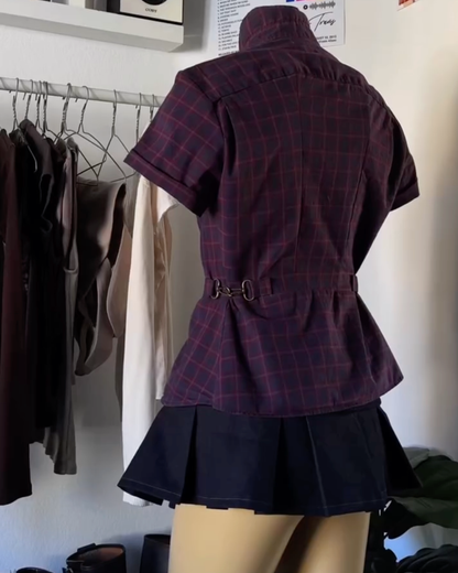 Corset Plaid Top