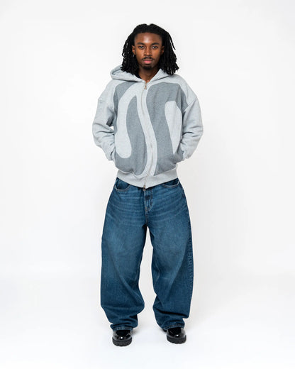 CURVED ZIPPER HOODIE